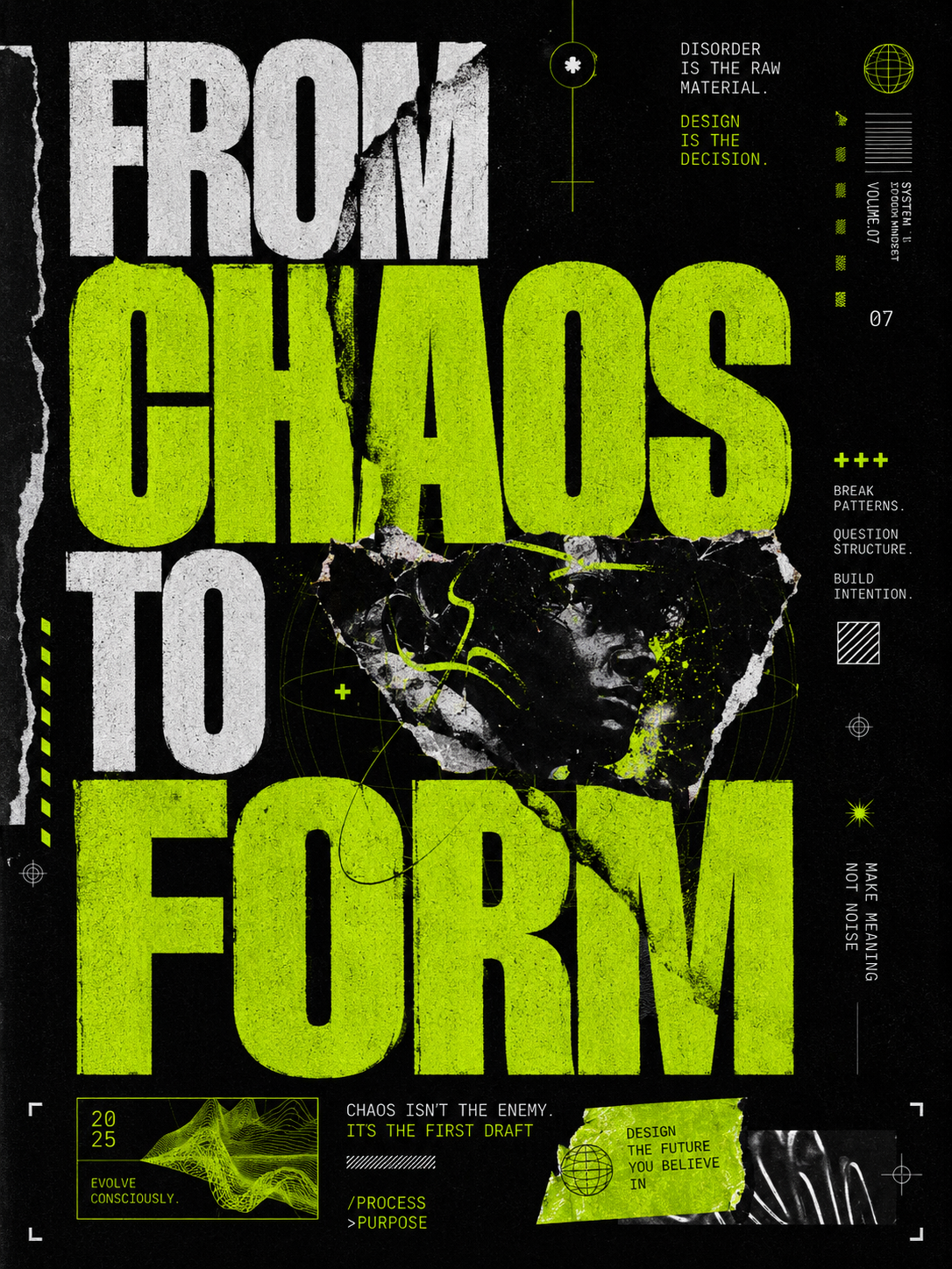 Постер From Chaos to Form о превращении хаоса в визуальную форму
