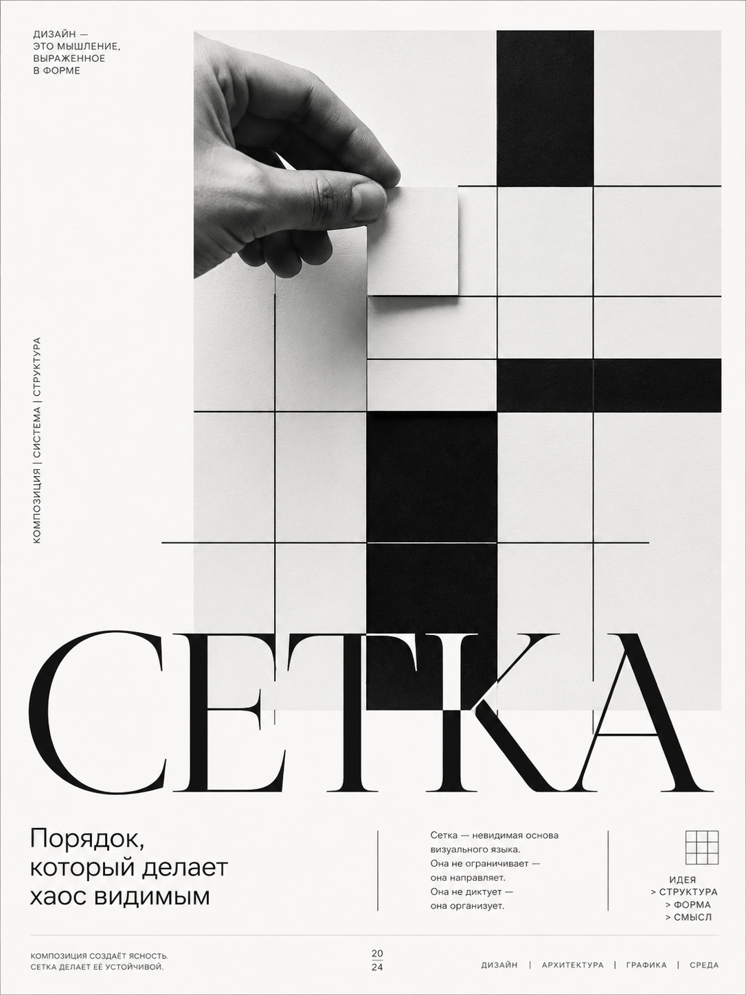 Постер Сетка о структуре и порядке в дизайне