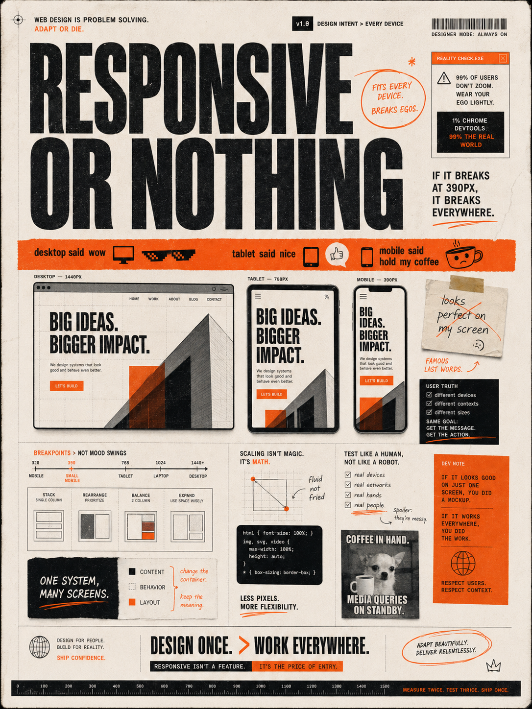 Постер Responsive or Nothing об адаптивном веб-дизайне