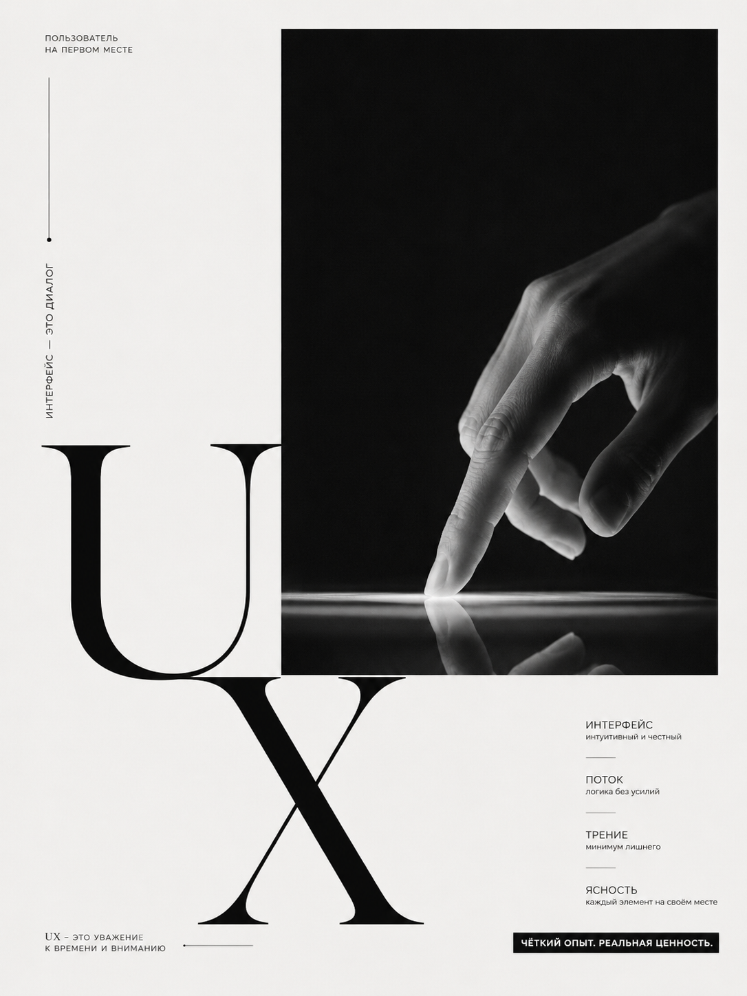 Постер UX в цифровом бизнесе о пользовательском опыте